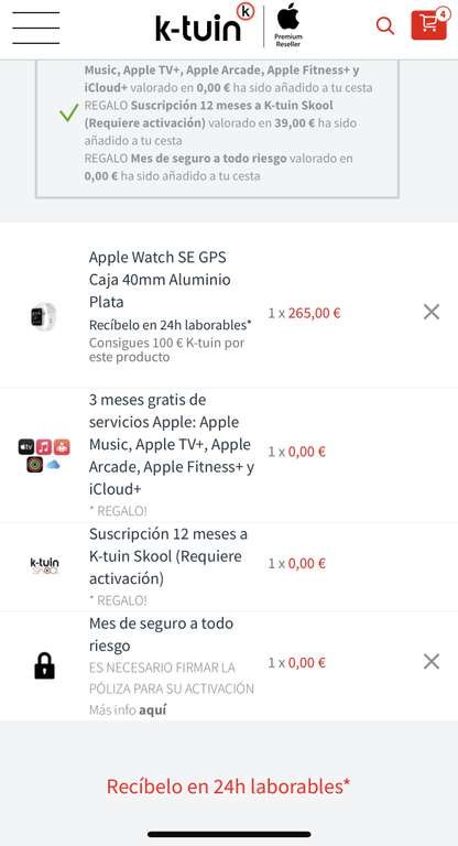 Apple watch SE 2022 + (100€ dinero K-twin)