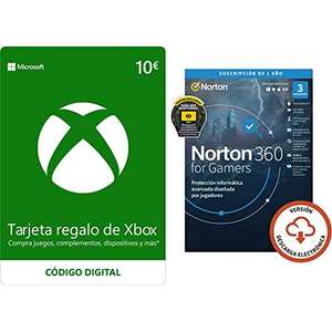 Norton 360 for Gamers 2022 | Antivirus software para 3 Dispositivos + Xbox Live - 10 EUR Tarjeta Regalo