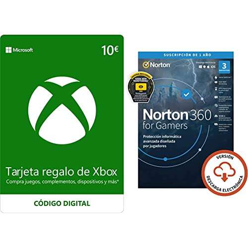 Norton 360 for Gamers 2022 | Antivirus software para 3 Dispositivos + Xbox Live - 10 EUR Tarjeta Regalo