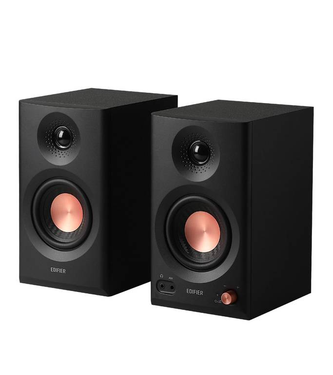 Edifier MR3 Studio Monitor Altavoces, Bluetooth V5.4 Altavoces de estantería Activos, Hi-Res Audio 2.0 Entrada TRS RCA AUX Negro