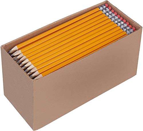 Milan 430 - Caja de 30 gomas de borrar, miga de pan + Amazon Basics - Lápices n.º 2 HB de madera, afilados, Pack de 150