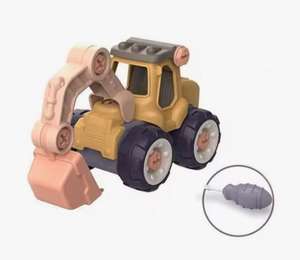 Excavadora vehículos de ingeniería para niños con destornillador.