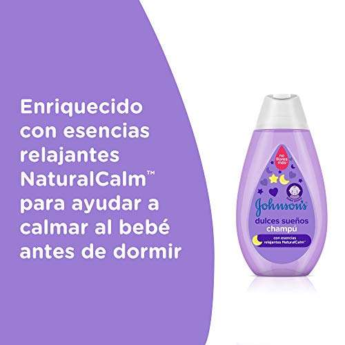 Johnson's Baby Dulces Sueños - Champú con Esencias Relajantes NaturalCalm, Lavanda y Manzanilla, 500 ml
