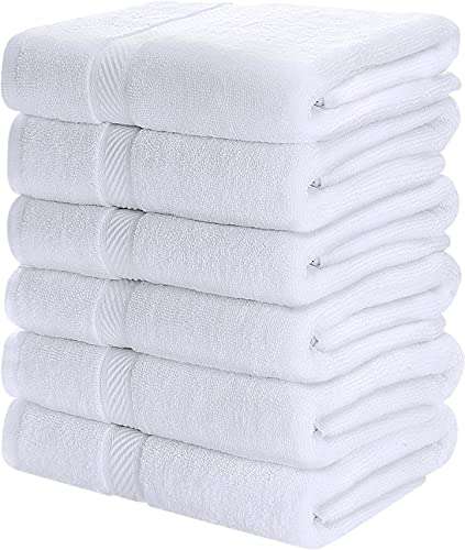Utopia Towels (Paquete de 6 Juego de Toallas de baño, 100% algodón Hilado en Anillo (60 x 120 CM) Mediana, Alta absorción, Secado rápido