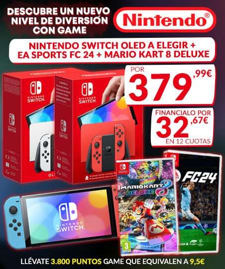 Nintendo Switch OLED + 2 Juegos Físicos (EA Sport FC 24 + Mario Kart 8  Deluxe) » Chollometro