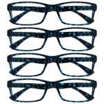 The Reading Glasses Company Gafas De Lectura Azul Carey Hombres Mujeres Potencia óptica +1,50 4 Unidades