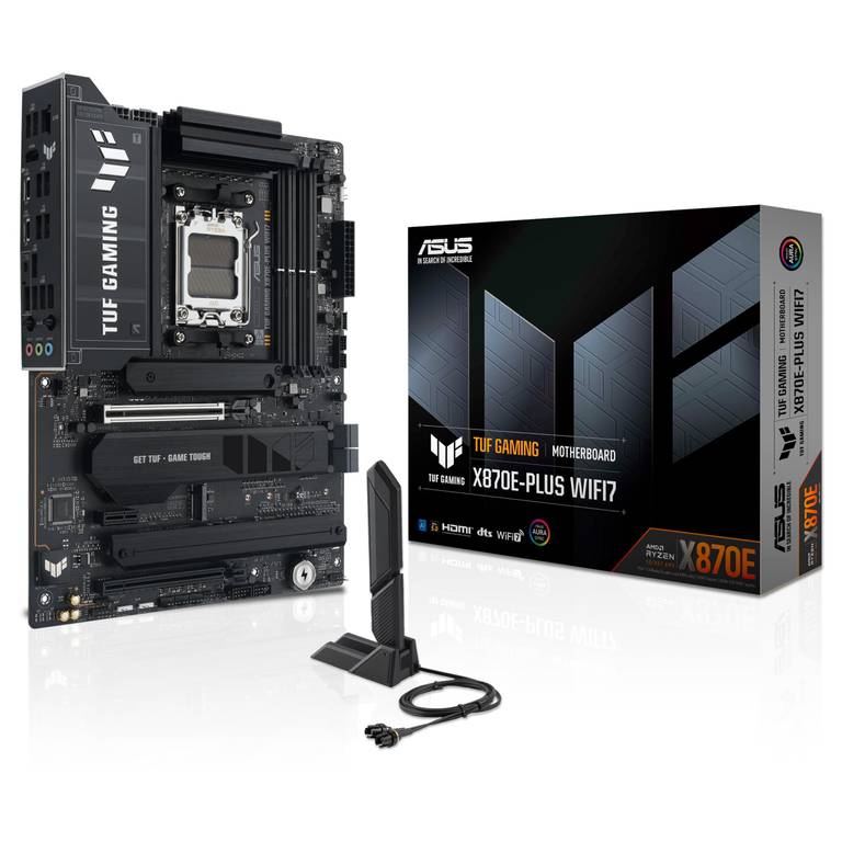 ASUS TUF Gaming X870E-PLUS WIFI7 AMD X870E ATX Motherboard, VRM 16+2+1 Phases, DDR5, PCIe 5.0, Q-Release Slim, M.2, WiFi 7