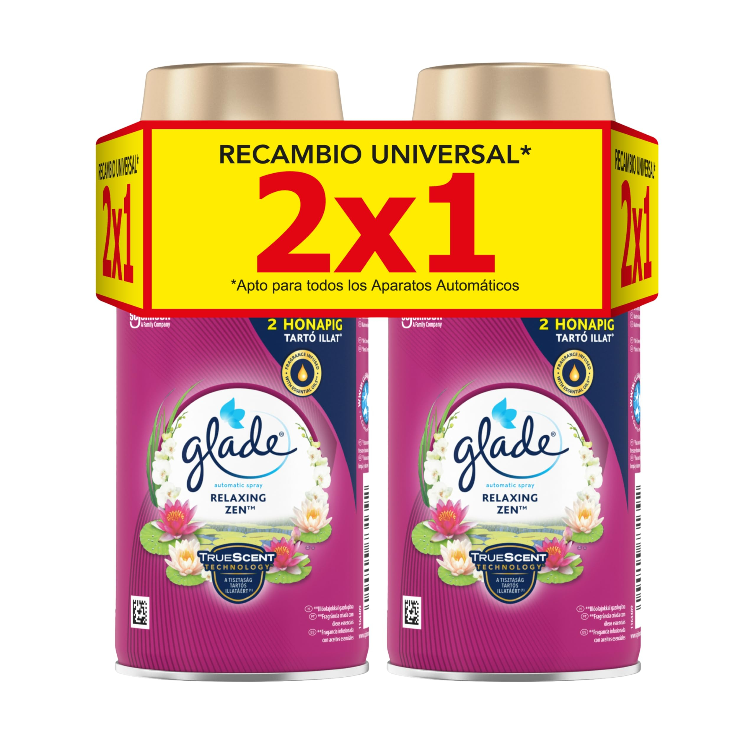 2 x Glade Ambientador Automático Relaxing Zen, con Aceites Esenciales, Dura Hasta 60 Días (4'04€ con más suscripciones activas)