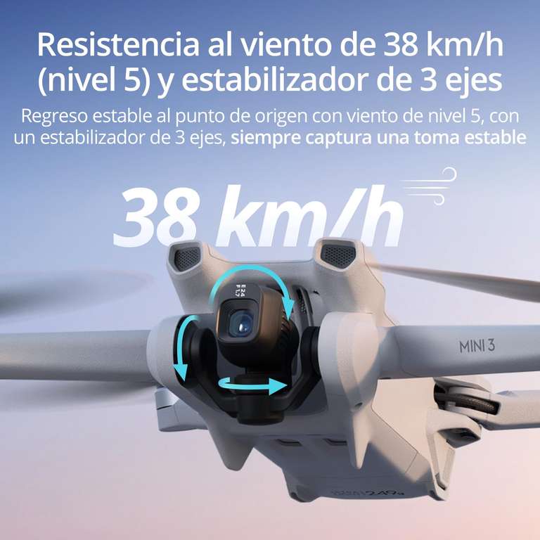 DJI Mini 3 (DJI RC) – Dron Mini con Mando a distancia y cámara, ligero y plegable con vídeo 4K HDR, 38 min de tiempo de vuelo, Grabación