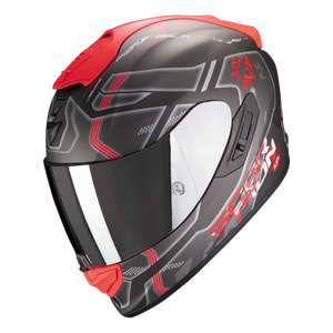 Casco de moto Scorpion EXO-1400 Spatium Plata Mate Rojo