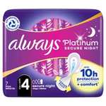 Always Platinum Secure Night - Toallas higiénicas (4 unidades), diseño de alas