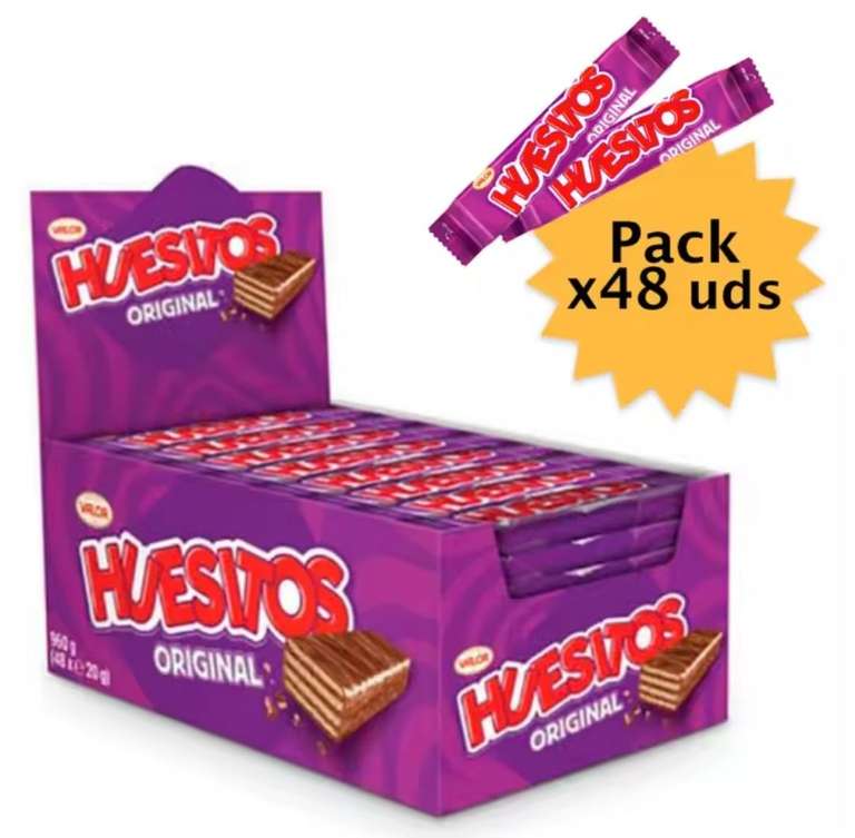 Huesitos Original Pack 48 Unid. Huesitos Barrita Chocolate Valor de 20 gramos [ Nuevo Usuario 5.59€]