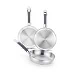 BRA Master – Set de 3 Sartenes Acero Inoxidable 18/10 (20-24-26 cm)