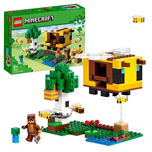 LEGO 21241 Minecraft La Cabaña-Abeja, Casa de Juguete para Niños y