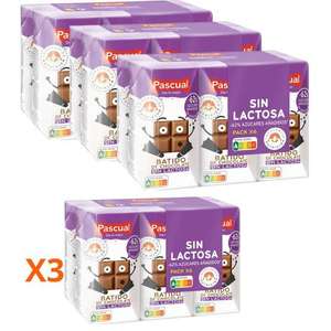Pascual Batido de chocolate sin lactosa, 3 Packs de 6 unidades de 200ml.