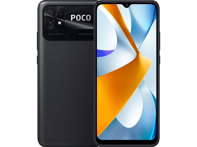 POCO C40, Negro Asfalto, 64 GB, 4 GB RAM (negro y amarillo en descripción)