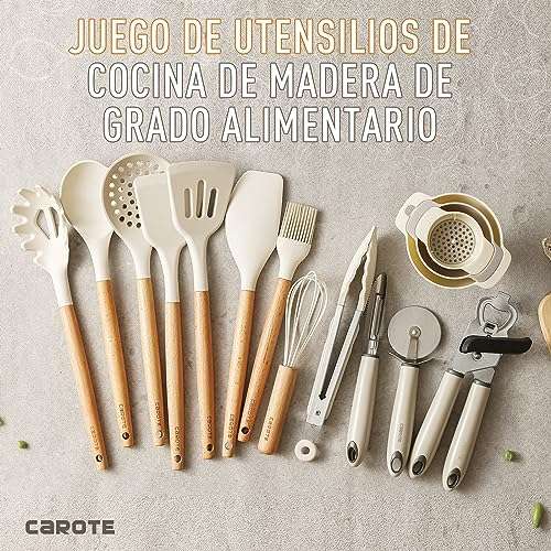 CAROTE Juego de utensilios de cocina antiadherentes, 10 piezas, juego de  utensilios de coc