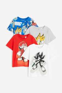 Pack 4 camisetas niño Sonic (3,24€ ud)