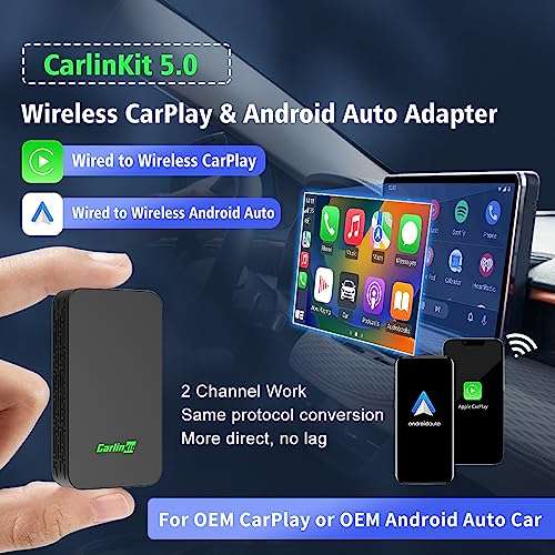 Adaptador inalámbrico CarPlay y Android Auto