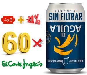 EL AGUILA SIN FILTRAR Cerveza rubia especial. 60 latas x 33 cl. [0,509€/lata]
