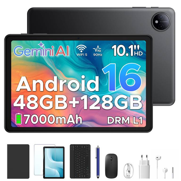 P10 Tablet Android 16, Tablet 10 Pulgadas, 48GB RAM+128GB ROM/2TB TF