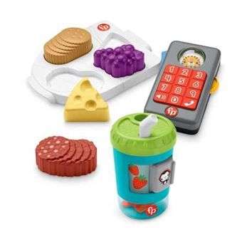Mattel Fisher-Price Imaginación con vaso de smoothies, teléfono con luces y sonidos y puzzle de alimentos