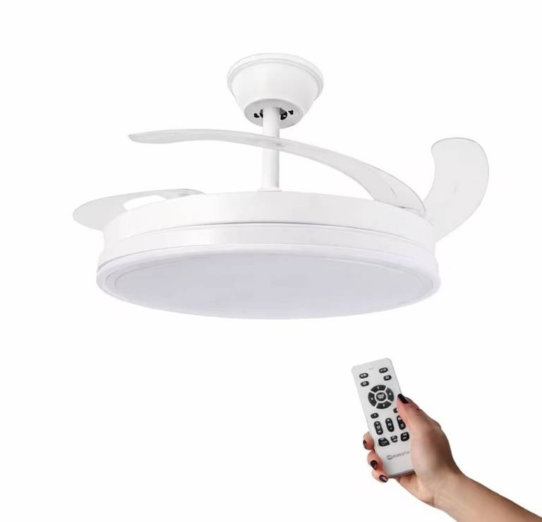 Ventilador de techo LED Olga (107 cm) con Aspas Retráctiles y Motor DC