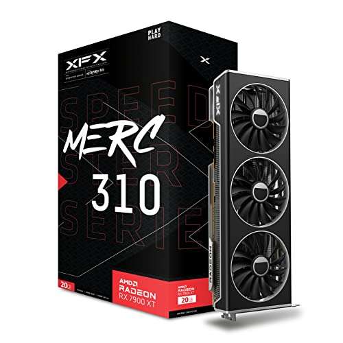 XFX Speedster MERC310 AMD Radeon RX 7900XT Black Gaming - Tarjeta gráfica (20 GB, GDDR6, AMD RDNA 3)