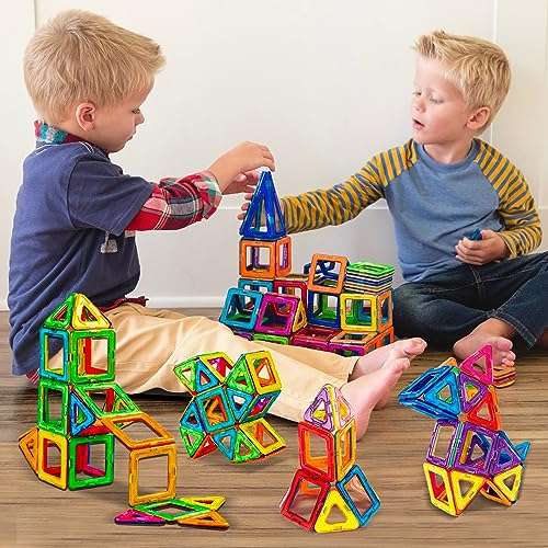 GLADTOP Bloques Construccion 46 Piezas, Juguetes Niños 3 4 5 6 7años  Construcciones Magneticas, Juego Imanes Construccion » Chollometro