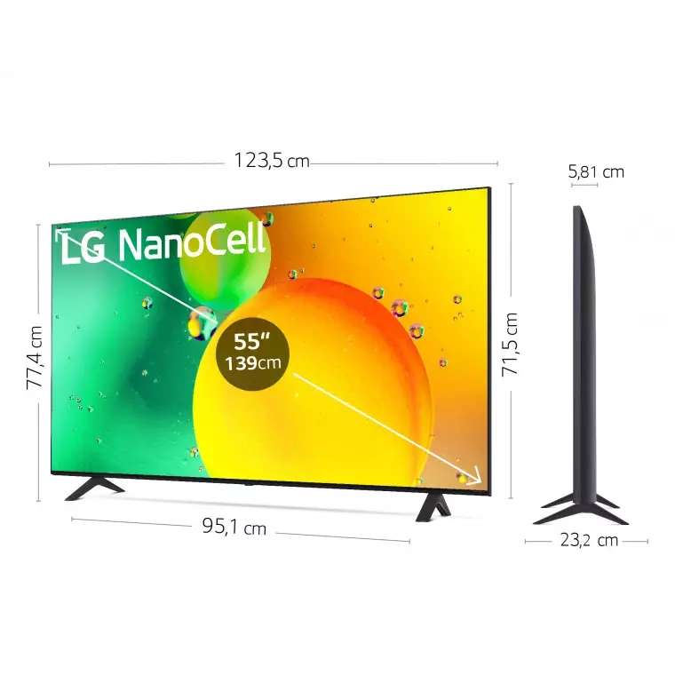 TV LG 4K NanoCell Smart TV 139cm (55") - Modelo: 55NANO756QC.AEU