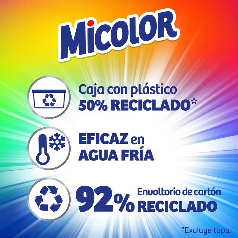 Micolor Detergente en Cápsulas Jabón para Ropa de Color 8 cajas x 25 dosis, Total: 200 dosis (compra recurrente)