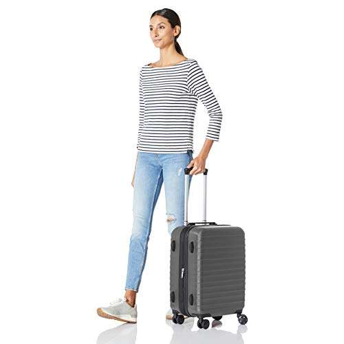 Amazon Basics 20" ABS Luggage, Grey. Aplicar cupón -40%. Buenas valoraciones.