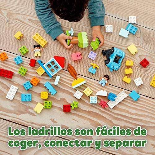 LEGO 10913 Duplo Caja de Ladrillos, Juego Educativo para Bebés, Set de Construcción con Coche, Figuras y Flores