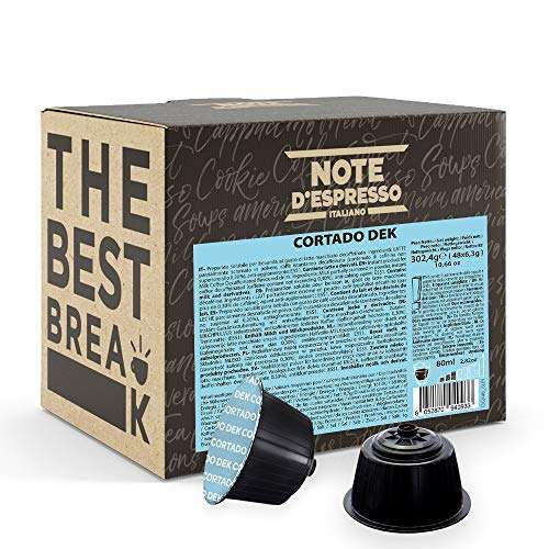 Note d'Espresso - Cortado Dek Instantáneo - Cápsulas de Café - Compatibles con Cafeteras NESCAFE'* DOLCE GUSTO* - 48 caps
