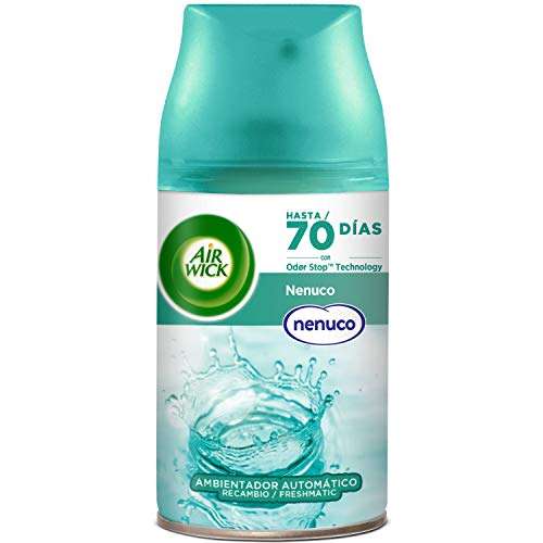 Air Wick Freshmatic - Recambios de ambientador spray automático, esencia para casa con aroma a nenuco - Azul, 250 ml (Paquete de 6)