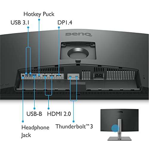 BenQ PD2725U 27" Monitor de diseño 4K UHD, IPS, P3 Wide Colorcalibración de hardware, altura ajustable) Compatible con MacBook