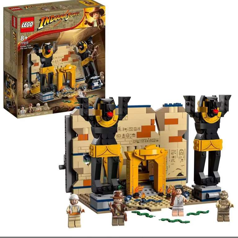 LEGO Indiana Jones 77013 Huida de la Tumba Perdida; con un templo de juguete y una minifigura de Indy [PRECIO PRIMERA COMPRA 11,99€]