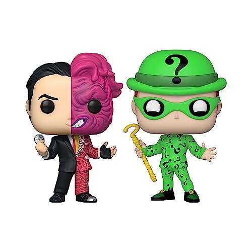 Funko Pop! Heroes: Batman - Two-Face - (1995) - 2 Pack Two Face & Riddler - (Glow) - DC Comics - Exclusiva Amazon