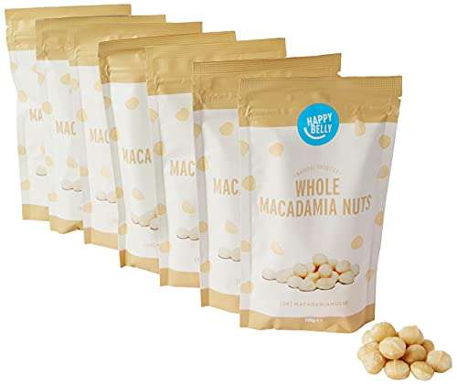 Oferta: Marca Amazon - Happy Belly Nueces de macadamia, Sin Sal, 100g (Paquete de 7)