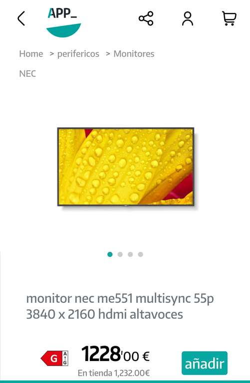 Nec lfd 55" multisync me551, ips, 3840x2160, 400 cd, 18/7