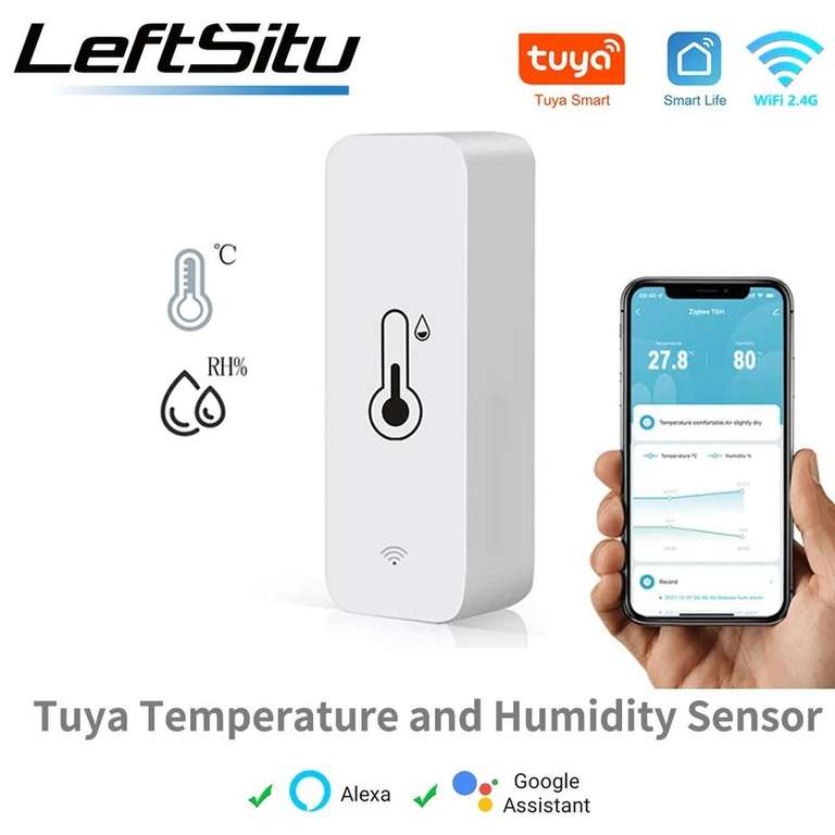 Sensor inteligente de humedad y temperatura. Bluetooth. Compatible Alexa, Google Home y Tuya [PRECIO DESDE WEB]