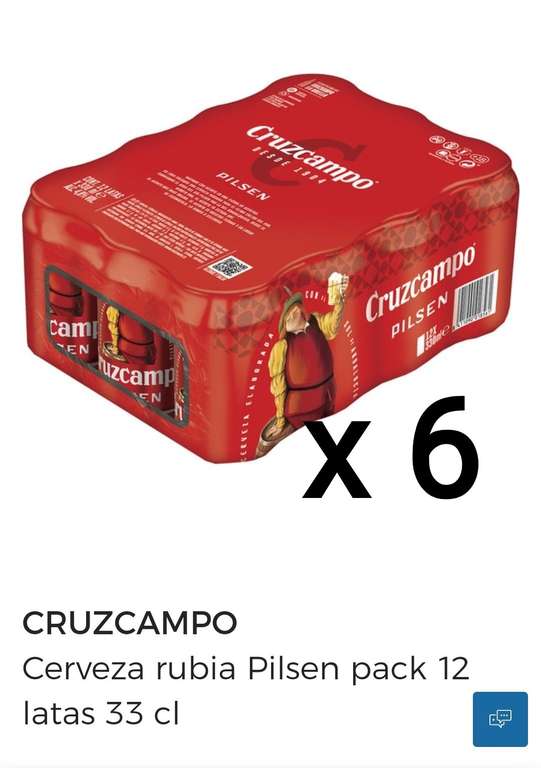 72 latas Cruzcampo 0,33 cl. (+5€ en un Cupón )