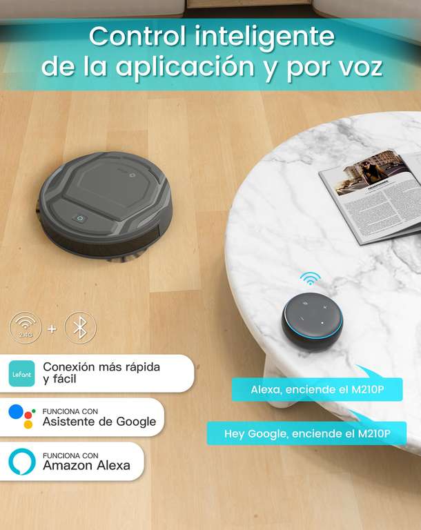 LEFANT Robot Aspirador - Aspirador Robot Sin Enredos, Delgado,  Wi-Fi/App/Alexa, Ideal para Pelo de Mascotas - M210 Pro » Chollometro