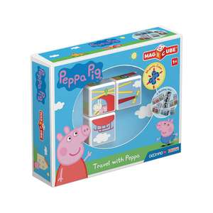 GEOMAG - MAGICUBE - 3 Cubos PEPPA PIG - Travel with Peppa - Bloques Magnéticos para Niños a partir de 1 Año