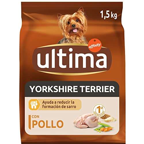 Ultima Pequeño Yorkshire Terrier Pollo, Comida seca para perros, Pack de 4 x 1,5kg, Total 6kg