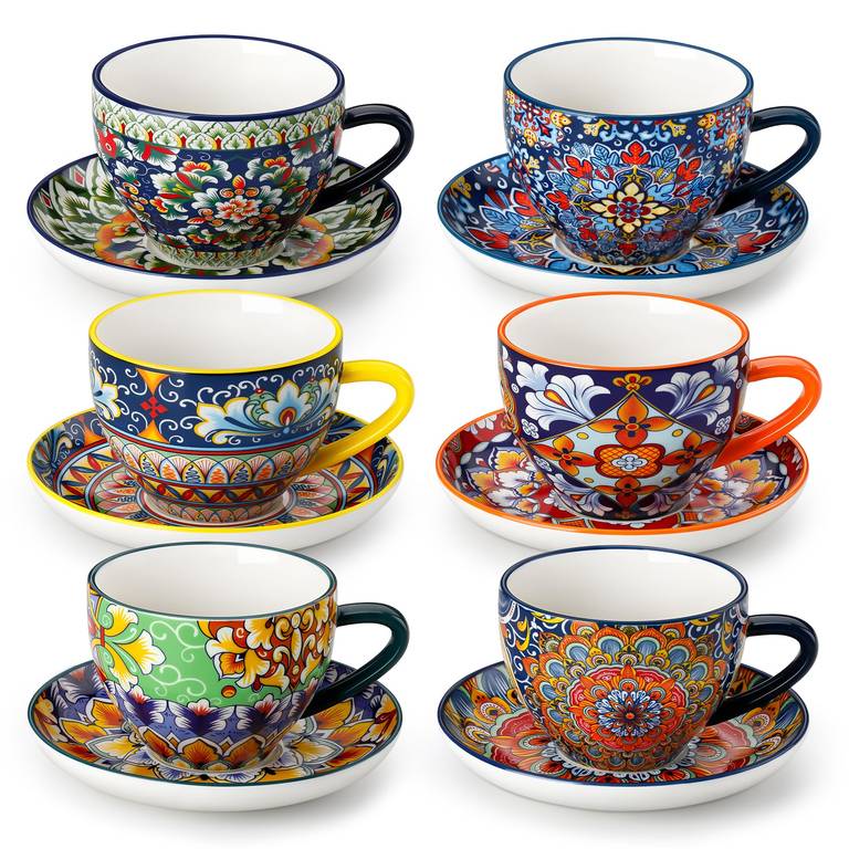 Juego de 12 Tazas de Café y Platillos