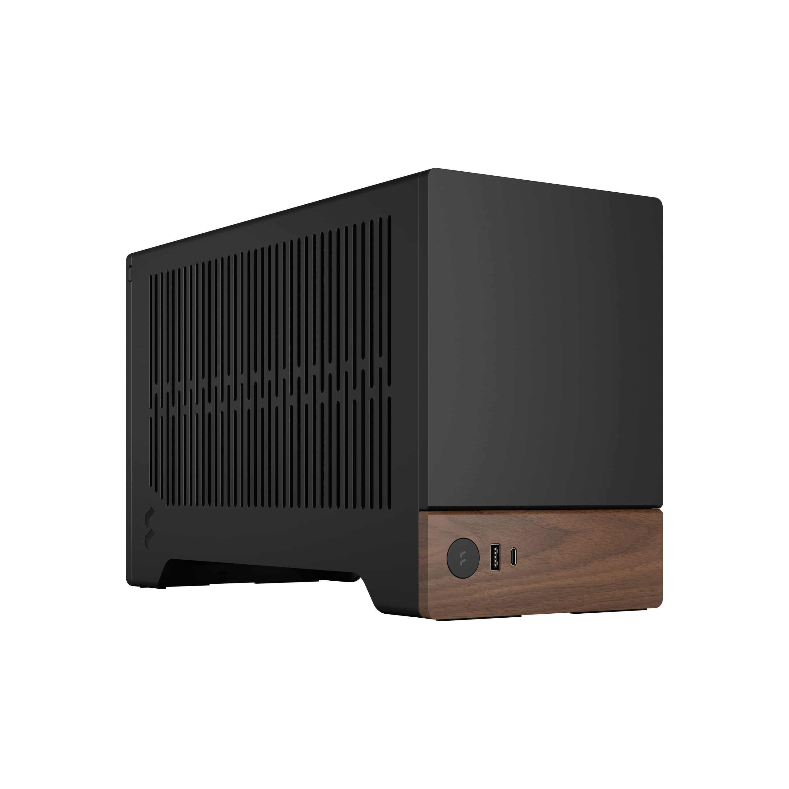Fractal Design Terra Graphite - Wood Walnut Front Panel - Small Form Factor - mITX Gaming Case – PCIe 4.0 Riser Cable – USB Type-C