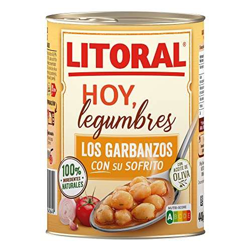 LITORAL Hoy Legumbres Garbanzos con su sofrito - Paquete de 15x440g