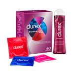 Durex - Surprise Mix 40 Condones Surtidos + Lubricante Cherry 50ml, Dame Placer, Sensitivo Suave