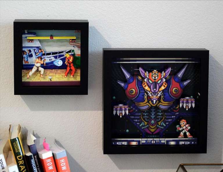 Cuadro 3D Pixel Frames de Mega Man X / Super Nintendo - 9,99€ / Recogida en tienda gratuita / Más modelos tamaño L por 14,95€